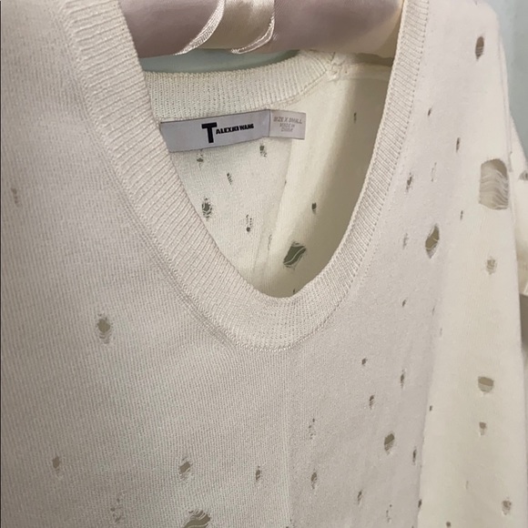 T by Alexander Wang knit distressed top - Picture 4 of 4